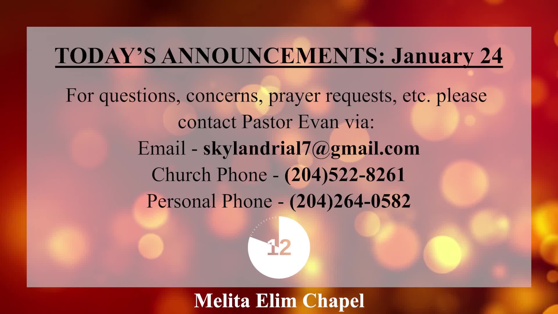 Thumbnail image for Melita - Elim Chapel Church - Jan 24, 2021