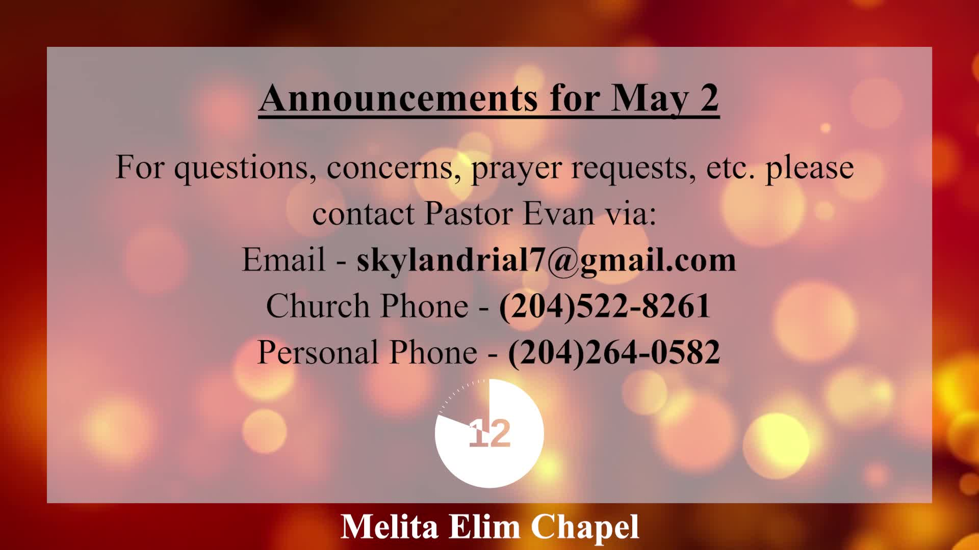 Thumbnail image for Melita Elim Chapel - May 2, 2021