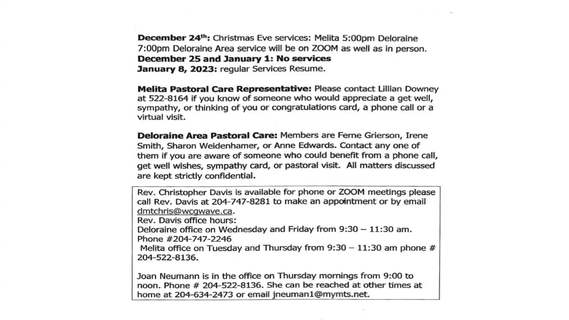Thumbnail image for Melita United Church Nov 27 2022