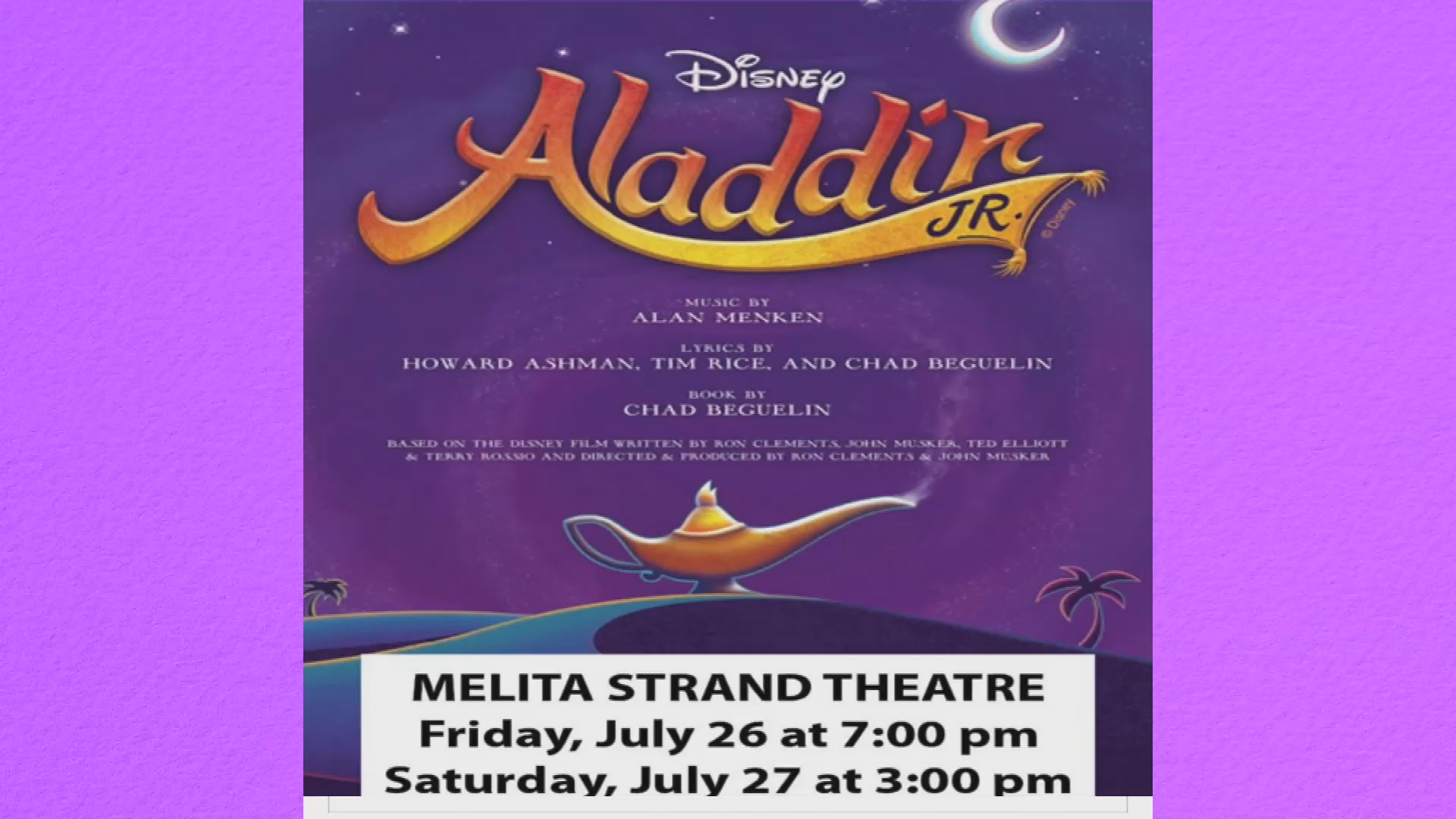 Thumbnail image for Melita Aladdin JR Play July 26, 27 2019
